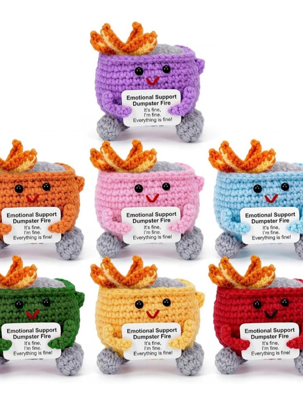 Dumpster Fire Crochet Pal - Choice Of One - Picture 1 of 1